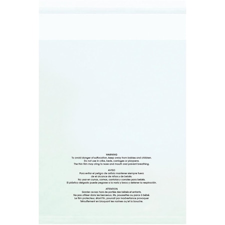 Officespace 14 x 20 in. - 1.5 Mil Resealable Suffocation Warning Poly Bags - Clear, 100PK OF3354139